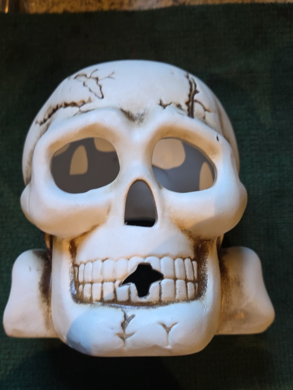 White Decorative Skull Accent for Home Art